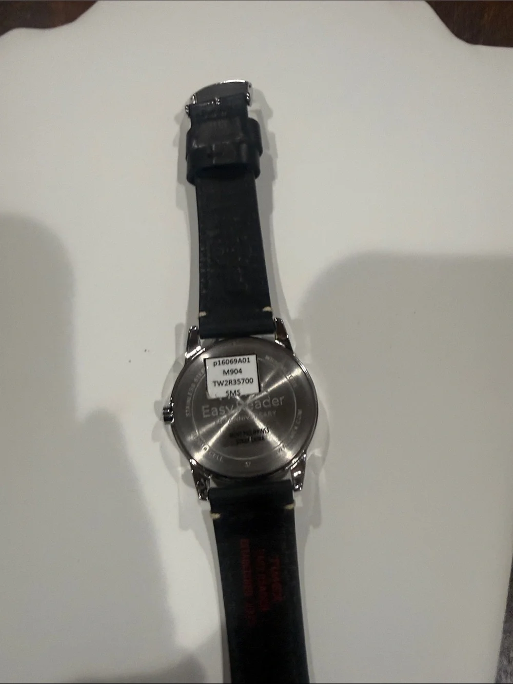 Timex Classic Silver Dial Watch with Black Leather Strap